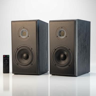 Samtronic Active Bookshelf Speakers,2.0 Channel Bluetooth Powered Stereo Studio Speakers use AMT Tweeter with Optical, RCA, USB & HDMI ARC