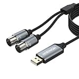 HOSONGIN MIDI to USB Cable 6 Feet, USB to 5-PIN MIDI Interface Adapter Connecting with Keyboard Synthesizer Drum for Editing Recording