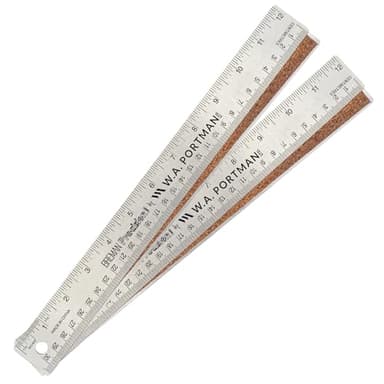 Breman Precision Metal Ruler 12 Inch Cork Back – 2 Pk Stainless Steel Straight Edge, Flexible Non-Slip Metal Ruler with Cork Backing – Imperial & Metric for Crafting, School, Workshop & Home Use