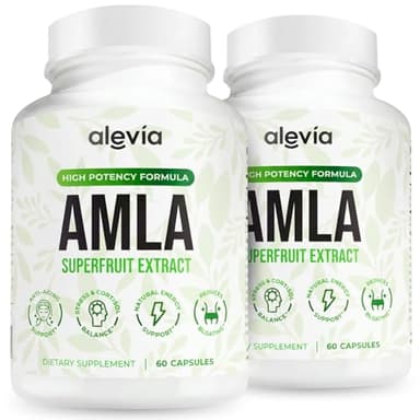 Alevia Amla Superfruit Extract 1000mg – Supports Weight Management, Healthy Digestion & Metabolism – Promotes Radiant Skin, Hair Strength & Anti-Aging – 60 Capsules (2-Pack)