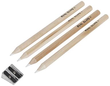 Pepperell Real Slate Chalk Pencils 5/Pkg W/Sharpener, Sandal