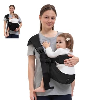 HORUMP Baby Carrier Newborn to Toddler, Baby Sling Carrier,Adjustable & Lightweight Toddler Carrier 25-60 lbs,Ideal for Home,Shopping,and Travel-Black