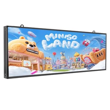 CX P5 Outdoor IP65 Waterproof 39"x14" Programmable LED Sign Board - WiFi Full Color High-Res Scrolling Display, USB Control, Custom Images & Video for Business