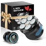 Electric Razors for Women, 6D Electric Shaver for Women Legs, Painless Hair Remover with Magnetic Head, Whole Body Shaver for Lady, Blue