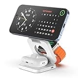 KU XIU Fast Wireless Charger, Magnetic Foldable 3 in 1 Charging Station for iPhone 16/15/14/13/12/Pro/Plus/Pro Max, 5W Portable Charger for Apple Watch9/8/7/6/5/4/3/SE, for Airpods3/2/Pro-White