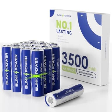 Blinkspower Lithium Batteries AA 16 Pack, 3500mAh NO.1 Lasting 1.5V Double A Lithium Battery 【Non-Rechargeable】