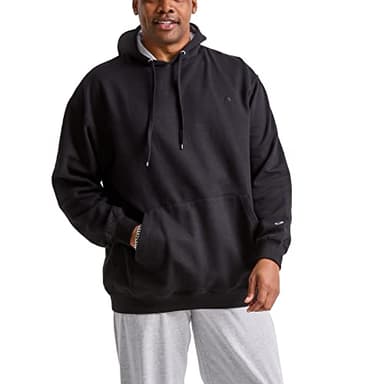 Champion Men's Pullover Fleece Hoodie, Standard Fit, Midweight, C Logo, Available in Regular and Big & Tall, Black, 3X-Large Tall