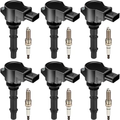 BDFHYK Ignition Coil Pack UF535 and Iridium Spark Plugs 95983 Compatible with Mercedes-Benz C230 C280 CLK350 E350 ML350 SLK280 Dodge Sprinter 3500 2.5L 3.0L 3.5L 5.5L V6, Sets of 6