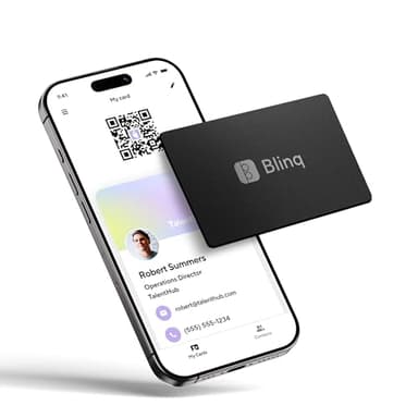 Blinq Metal NFC Card - Digital Business Card - Tap to Share - Compatible with iPhone & Android (Onyx)