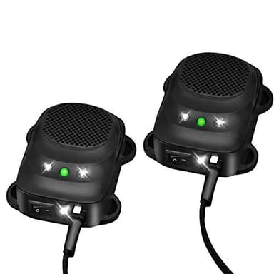 Loraffe Under Hood Rodent Repellent for Car Engines, 12V 24V Ultrasonic Mouse Deterrent with LED Strobe Lights – Mice and Rat Repeller for Truck, RV, Vehicle Engine Protection, Pack of 2