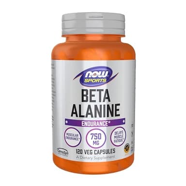 NOW Foods Sports Nutrition, Beta-Alanine 750 mg, Delays Muscle Fatigue*, Endurance*, 120 Veg Capsules