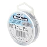 Beadalon Beading Wire 49 Strand 0.46mm (.018in) - Satin Silver - 9.2m (30ft)