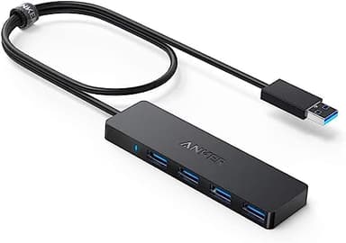 Anker USB Hub 4 Ports, Multiple USB 3.0 Hub, USB Splitter for Laptop, Extender for A Port Laptop, PC, Desktop and More [Charging Not Supported](2ft USB-A)