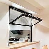 Vibeo Foldable Sliding Windows with Reinforced Glass & Locks, Customizable Aluminum Mobile Home Windows, Double Hung Window for Flower Coffee Shop(Black,30x36in/76x91cm)