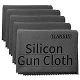 ILANSIN Silicon Gun Cloth 5 Pack 12'' ×12'' Gun Cleaning Cloths Lint Free - Gun Cleaning Wipes with Silicon Gray Gun Cleaning Rags for Gun Cleaning/Polishing Silicon Rags/Rust Wipes