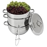 Multi-Use Steam Juicer & Roaster Set - Induction Friendly, Stainless Steel Lid, 8 Quart Capacity