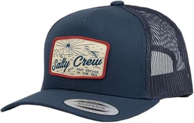 Salty Crew Men's Frenzy Retro Trucker Hat, Navy (Navy/NVY), One Size