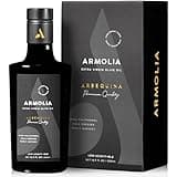 ARMOLIA Pure Olive Oil Extra Virgin Cold Pressed Glass Bottle, EVOO Award Winner Drinking Polyphenol Rich Olive Oil Early Harvest, High Polyphenol (<400 mg/kg) Low-Acidity (0.14%), Hand Picked (500 ml, 16.9 Oz)