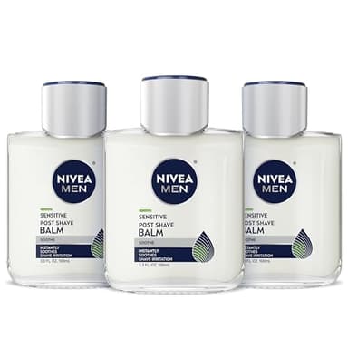 NIVEA MEN Sensitive Post Shave Balm, with VitaminPro Complex, Alcohol Free After Shave Balm for Men, 3.3 Fl Oz Bottle, Pack of 3
