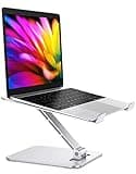 RIWUCT Foldable Laptop Stand, Height Adjustable Ergonomic Computer Stand for Desk, Aluminum Portable Laptop Riser Holder Mount Compatible with MacBook Pro Air, HP, Dell 10-16"