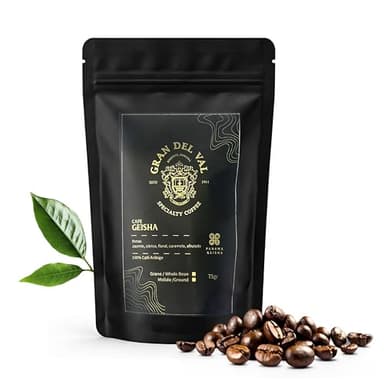 Gran Del Val Panama Geisha Coffee – 2.2 oz Whole Bean – Great for Sampling, Washed Light Roast from Boquete Highlands – Notes of Jasmine, Citrus, Floral & Sweet Caramel