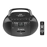 G Keni Portable CD and Cassette Player Boombox Combo, Casette Tape Recorder with Remote, AM FM Radio, USB Playback with Earphone Jack, 5.1V Bluetooth Speaker, Battery Operated or AC Powered for Home