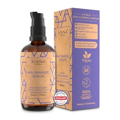 Organic Niacinamid Serum High Dose • The Best + 7 Power Active Ingredients = Hyaluron, Vitamin C, Niacinamide • Highly Effective Retinal (Niacinamid Serum, 1.70 Fl Oz)