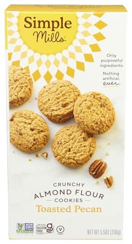 Simple Mills Almond Flour Crunchy Cookies, Toasted Pecan - Gluten Free, Vegan, Healthy Snacks, Made with Organic Coconut Oil, 5.5 Ounce (Pack of 1)