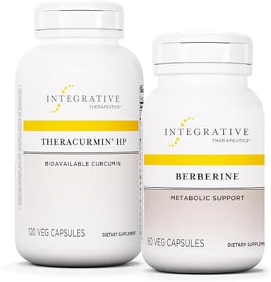 Integrative Therapeutics Bundle with Berberine, 60 Capsules & Theracurmin HP, 120 Capsules - Berberine for Metabolic Support* - Theracurmin Supplement That's 27x More Bioavailable*