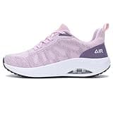 BiNHam Women's Walking Shoes with Arch Support Plantar Fasciitis Air Tennis Sneakers for Gym Workout Pink Purple 7