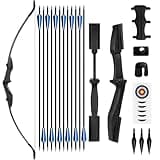 NorthSpoor Recurve Bow and Arrow Set，Takedown Recurve Bows Archery for Adults Left and Right Hands 40lbs Longbow Outdoor Hunting and Target Practice