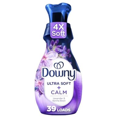 Downy Ultra Soft Fabric Softener Liquid, Calm, Lavender and Vanilla Bean, 26 fl oz, 39 Loads
