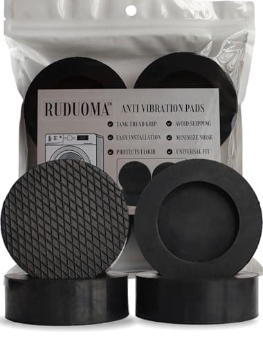 RUDUOMA Anti Vibration Pads for Washing Machine,Universal Washer Dryer Support Foot Pads,4 Pcs,Stops Moving Walking,Noise Cancellation,Rubber Anti Slip Muffling Mat,Washer Feet Stabilizer