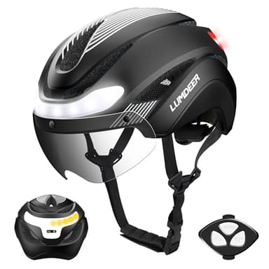 LUMDEER Smart E-Bike Helmet with Light - CPSC & NTA-8776 Certified - Class 3 E-Bikes, Cycling, Scooter, Bicycle, Mountain - Wireless Front & Rear Turn Signals, Automatic Brake Light