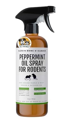 Kate Naturals Peppermint Oil Spray for Rodents, Mouse, Bat, Rat, Car Engines, Mice (16oz, Non-Toxic Rodent Repellent, Pet Safe)