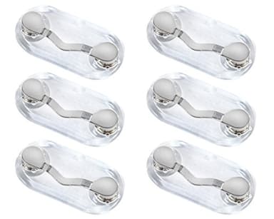 Readerest Magnetic Eyeglass Holder (6 Pack), Clip for Reading Glasses & Sunglasses, Eyewear Holders for Men & Women, Clips for ID Badges & Work Cards, Gift for Grandpa, USA Made (Stainless Steel)