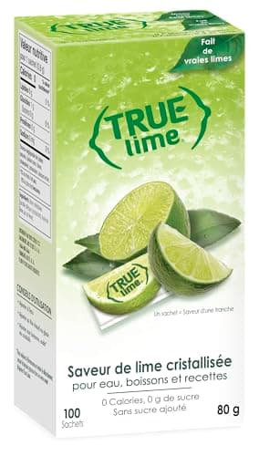 True Citrus TRUE LIME Water Enhancer, Bulk Dispenser, 100 Count (Pack of 1), 0 Calorie Drink Mix Packets For Water, Sugar Free Lime Flavoring Powder Packets