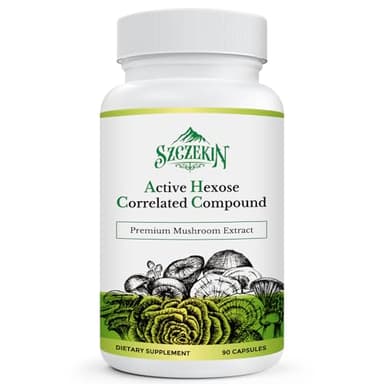 SZCZEKIN Active Hexose Correlated Compound 1500 mg Supplement, Natural 8 Mushroom Extract Supplement, Immune System, Liver Function, Natural Killer and T Cells Activity, 90 Veggie Capsules