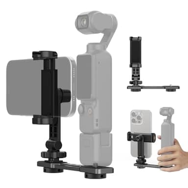 NEEWER Phone Holder Mount Compatible with DJI Osmo Pocket 3, Pocket 3 Expansion Accessories Cell Phone Mount with 1/4" Threads for Tripod and Extension Rod, Cold Shoe for Mini Video Light, Mic, AC021