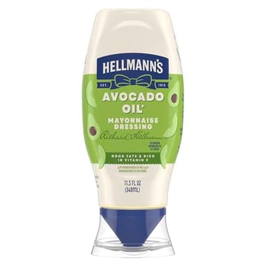 Hellmann's Mayonnaise Dressing Avocado Oil Quality Ingredients with Good Fats, Rich in Vitamin E 11.5 Fl Oz