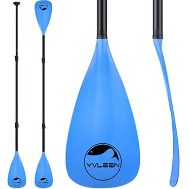 YVLEEN SUP Paddle Board Paddle，Stand up Paddleboard Paddles Adjustable Aluminum 4-Piece Floating Kayak Paddle，Convertible Paddle