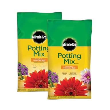 Miracle-Gro Potting Mix, For Container Plants, Flowers, Vegetables, Shrubs, Annuals, Perennials, Feeds up to 6 Months, 8 qt., 2-Pack