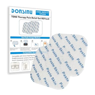 24 Pcs Compatible with Omron Heat Pain Pro PM311/PM800 Gel Pads,12Pairs Durable Compatible with OMRON Tens Unit Gel Pads,DONSINU electrodes Gel Pads