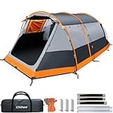 Chihee Camping Tents Tunnel Tent 4 Person Family Tents with 2 Doors Extra Weatherproof Outdoor Shelter 4 Seasons Tents with Double Waterproof Groundsheets Screened Room Porch Carry Bag for Travelling