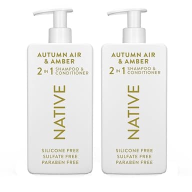 Native 2-in-1 Shampoo & Conditioner - Autumn Air & Amber - Naturally Derived Ingredients, Silicone-Free, Sulfate-Free, Paraben-Free, Strengthening Hair Care | Fall Seasonal Bundle 16.5 oz - 2 Pk