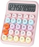 DANRONG Mechanical Switch Calculator with Big Buttons, Calculators Desktop, 12 Digits, Large LCD Display, Desk Calculator, Cute Pink Calculator for Teachers Students Basic Office (Pink)