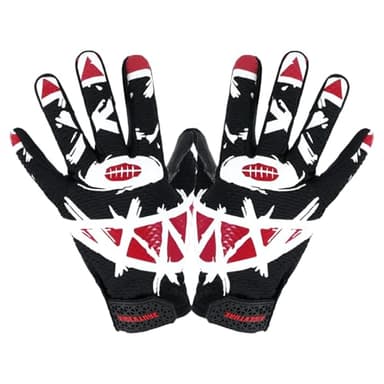 AIGEVTURE Youth Football Gloves Kids Receiver Sticky Football Gloves Boys Girls Black S