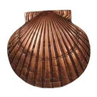 Brass Scallop Shell Door Knocker in Copper Shade, Solid Nautical Brass Front Door Knocker in Copper Plating for Home & Hotel Decor, Coastal Beach Style Decor, Durable & Rust-Resistant.