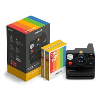 Polaroid Now+ 3rd Generation I-Type Instant Camera + Film Bundle - Now+ Bluetooth App Controlled Black Camera + 16 Color Photos (6562)
