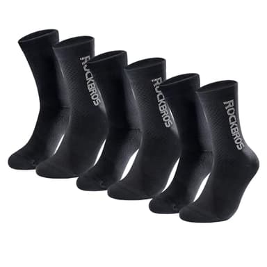 ROCKBROS Cycling Socks,Crew Length,Breathable & Non-Sticky with reflective logo,All Seasons for Men Women Bike Socks
